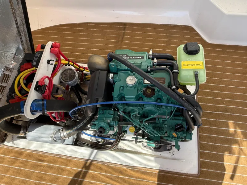 Slide: The Image of Engine compartment of a 2016 Ranger Tugs R-21 EC with Volvo Penta engine. - 13