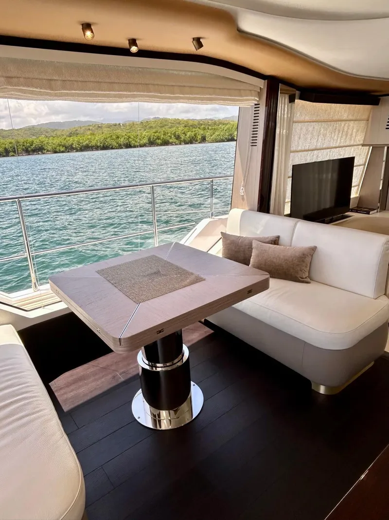 Slide: The Image of Luxurious interior of 2023 Azimut Fly 60 yacht with scenic water view. - 43