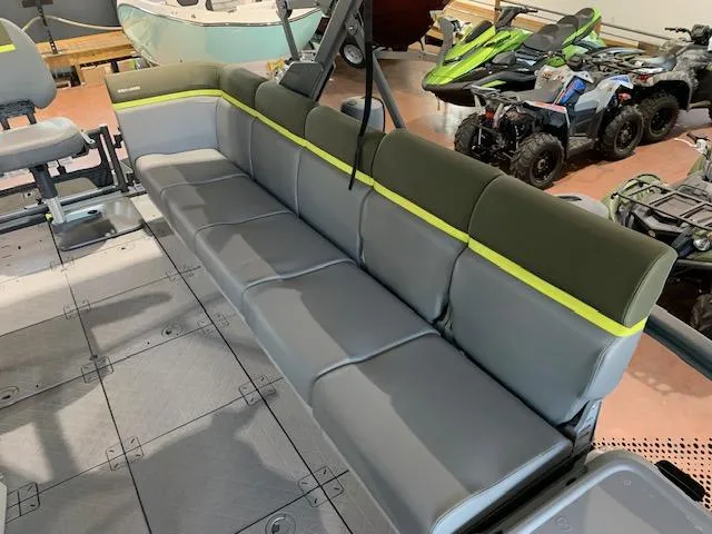 Slide: The Image of 2025 Sea-Doo Switch Fish 18 interior with spacious seating and modern design. - 5