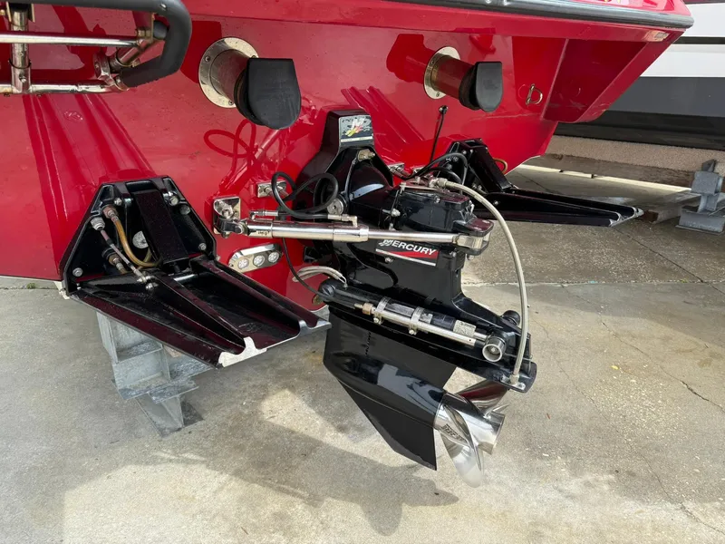 Slide: The Image of Rear view of a 2003 Lavey Craft 2750 NUERA boat with Mercury outdrive. - 6