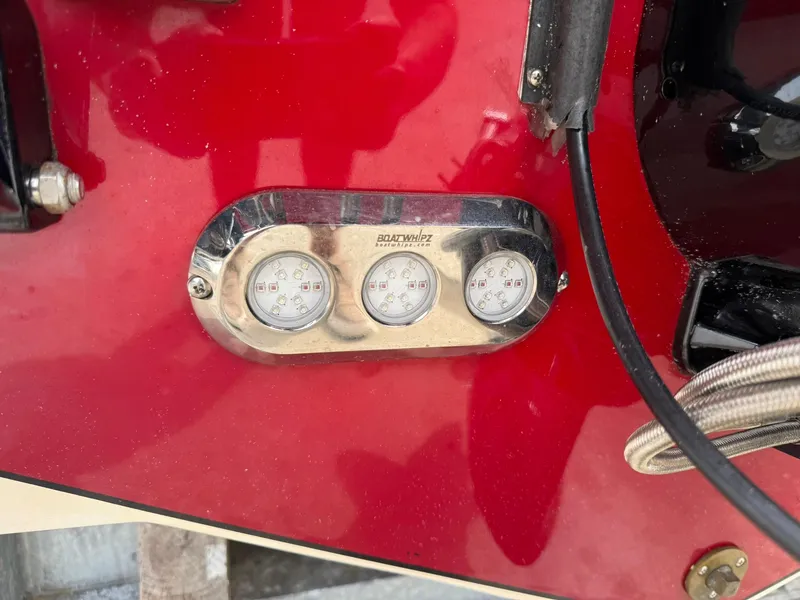 Slide: The Image of Close-up of 2003 Lavey Craft 2750 NUERA boat gauges on red panel. - 7