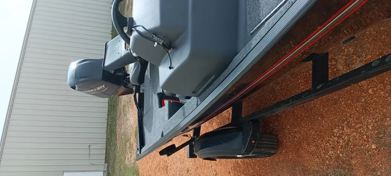 Slide: The Image of 2025 Tracker Bass Tracker Classic XL boat on trailer, side view. - 30