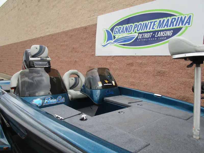 Slide: The Image of 2013 Bass Cat Sabre boat at Grand Pointe Marina, Detroit-Lansing. - 6