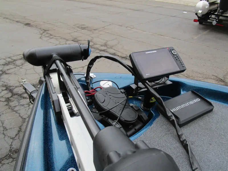 Slide: The Image of 2013 Bass Cat Sabre boat with Hummingbird fish finder and trolling motor. - 8