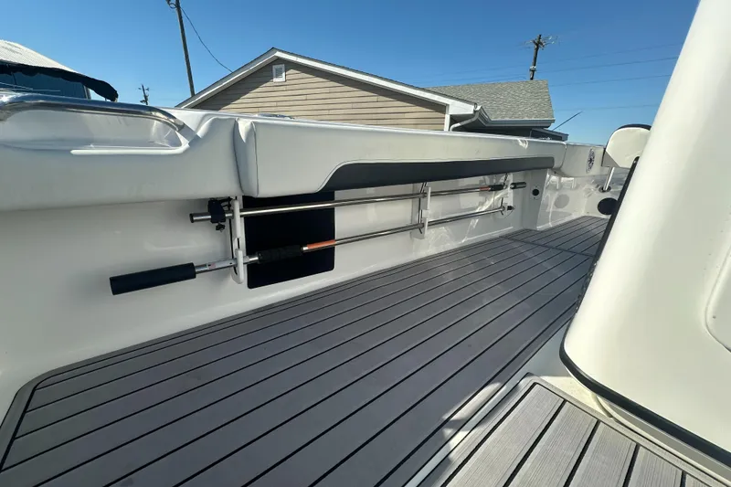 Slide: The Image of 2023 Tidewater 2700 Carolina Bay boat deck with sleek design and modern features. - 19