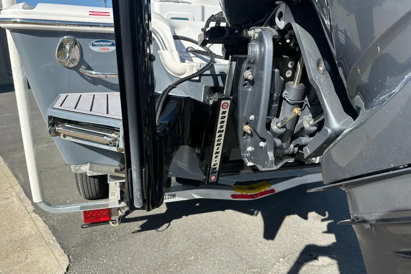 Slide: The Image of 2023 Tidewater 2700 Carolina Bay boat engine and transom detail. - 5