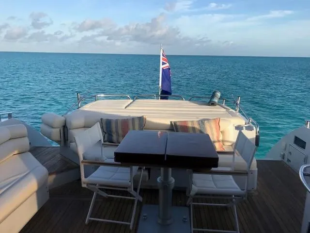 Slide: The Image of Luxury Sunseeker 64 Predator yacht deck with ocean view, 2011 model. - 12