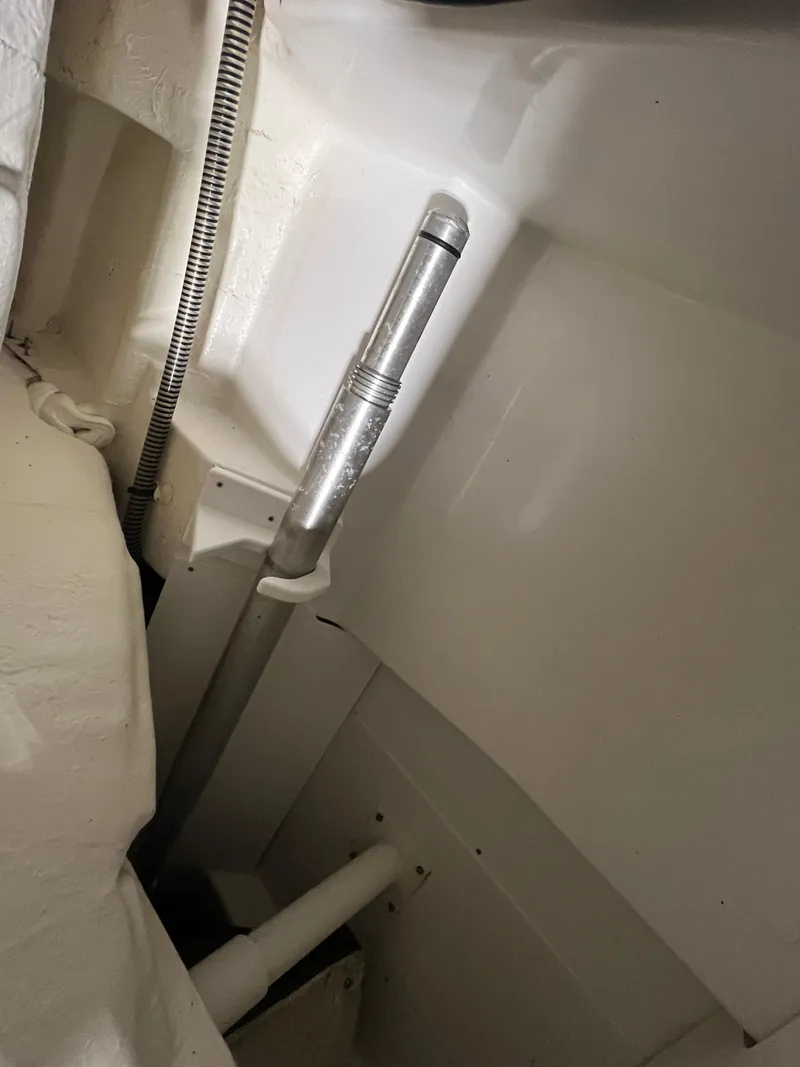 Slide: The Image of 2022 Tahoe 185 S interior detail with metal and plastic components. - 17