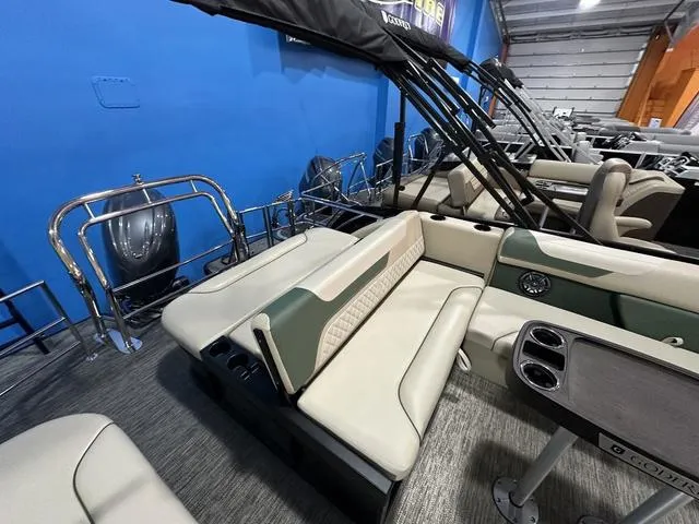 Slide: The Image of 2025 Godfrey Pontoons Sweetwater 2286 SFL Sport Tube interior with plush seating and modern design. - 12