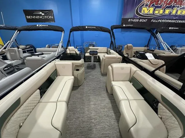 Slide: The Image of Interior view of 2025 Godfrey Pontoons Sweetwater 2286 SFL Sport Tube, showcasing luxurious seating. - 22