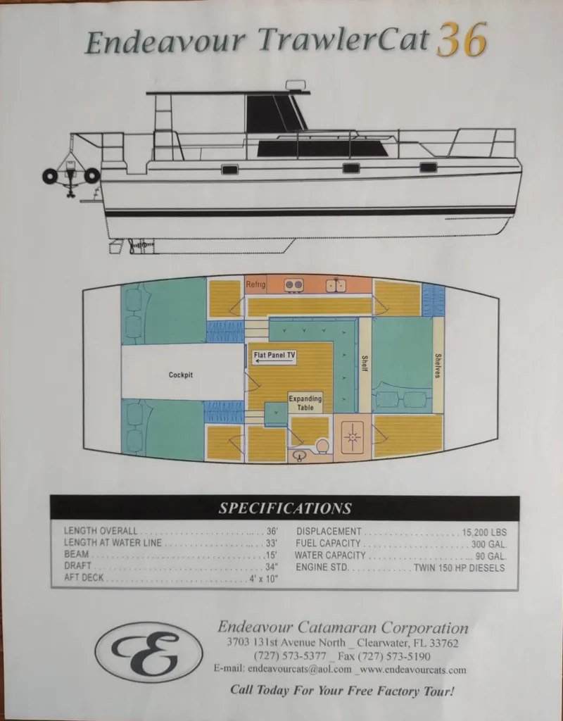 Slide: The Image of Endeavour Trawler Cat 36 2002 - 70