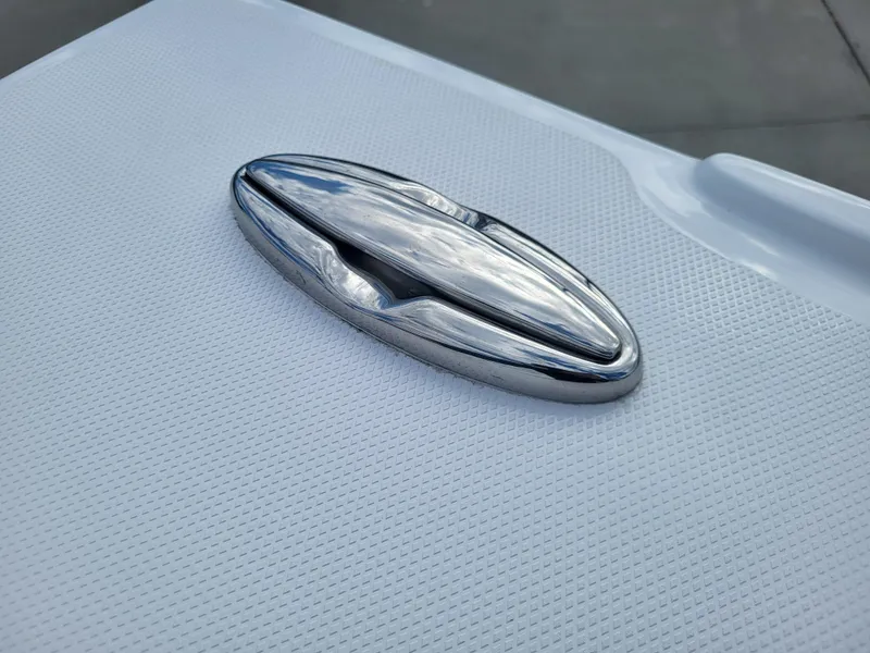 Slide: The Image of Chrome detail on 2025 Steiger Craft 255 DV MIAMI boat deck. - 35