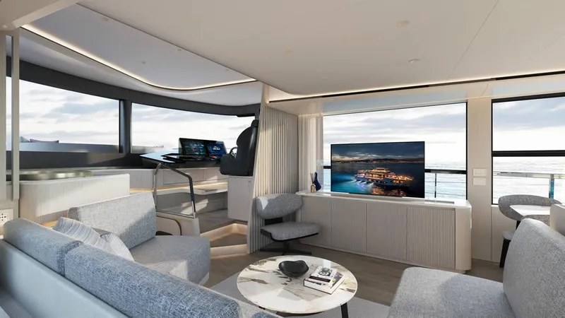 Slide: The Image of People enjoying a luxurious cruise on a 2026 Absolute 62' Navetta yacht. - 10