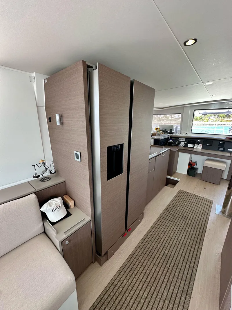 Slide: The Image of Modern interior of 2021 Bali 4.8 yacht with sleek kitchen and seating area. - 33