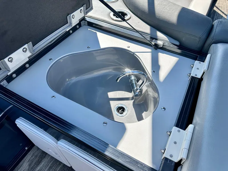 Slide: The Image of 2021 Avalon Catalina Rear Fish 23' boat with built-in sink and faucet. - 18