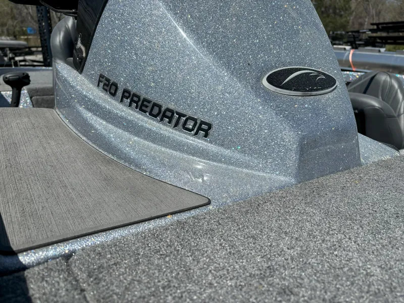 Slide: The Image of 2023 Falcon F20 PREDATOR boat with glittery finish and logo detail. - 10