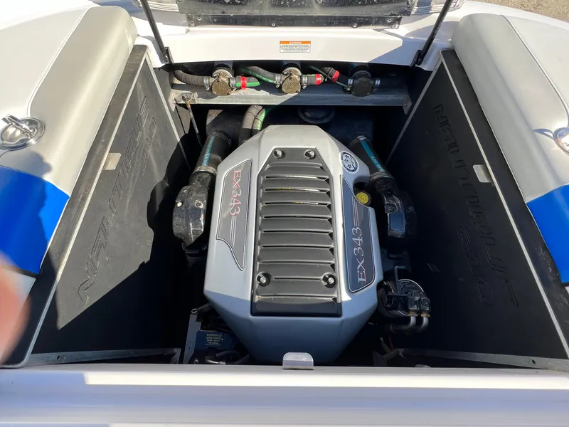 Slide: The Image of 2008 Nautique Super Air 210 engine compartment with EX343 engine. - 27
