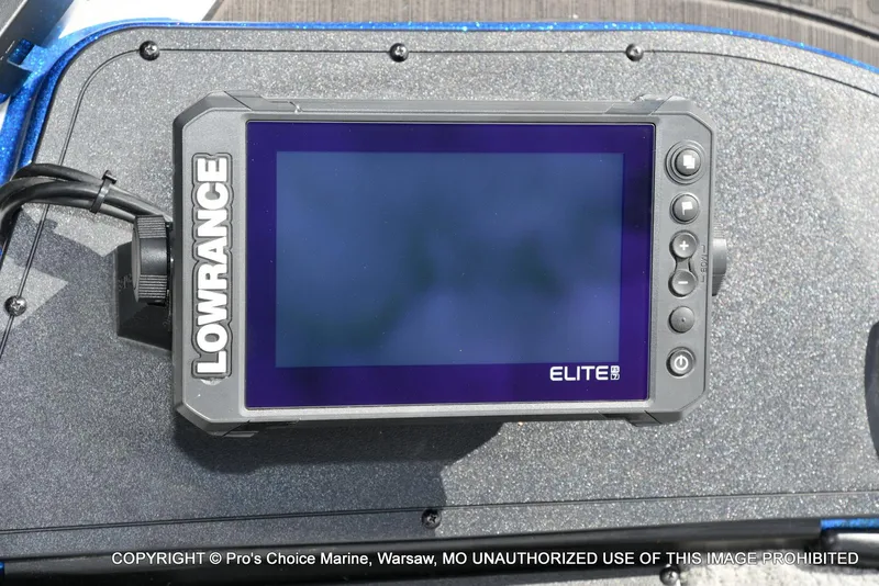 Slide: The Image of Lowrance Elite fish finder on 2023 Nitro Z18 Pro boat dashboard. - 6