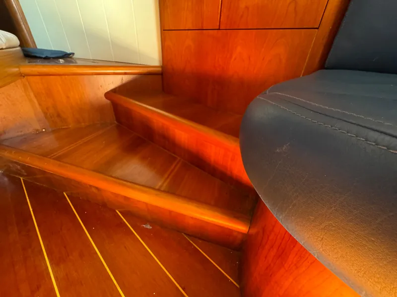 Slide: The Image of Interior wooden steps of a 2005 Apreamare Don Giovanni yacht. - 46