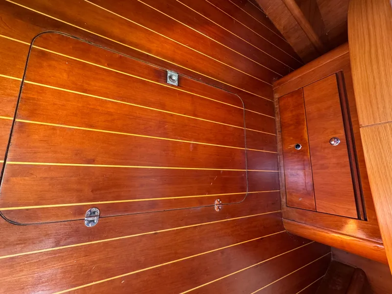 Slide: The Image of Wooden interior of 2005 Apreamare Don Giovanni boat, featuring sleek cabinetry and paneling. - 47