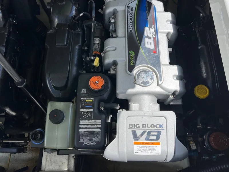 Slide: The Image of Engine of 2015 Formula 350 Crossover Bowrider with Big Block V8 and Seacore technology. - 33