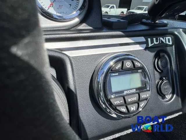 Slide: The Image of Dashboard of 2023 Lund 1675 Adventure Sport boat with Kicker audio system. - 25