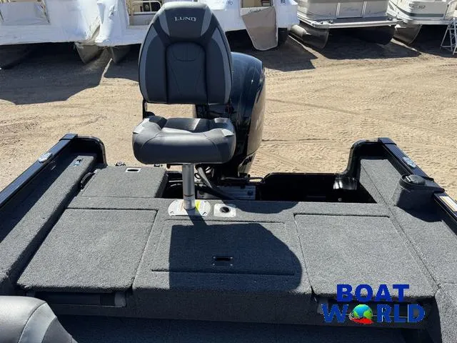 Slide: The Image of 2023 Lund 1675 Adventure Sport boat interior with seating, displayed at Boat World. - 34