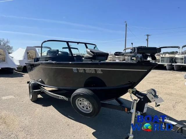 Slide: The Image of 2023 Lund 1675 Adventure Sport boat on trailer at Boat World dealership. - 46