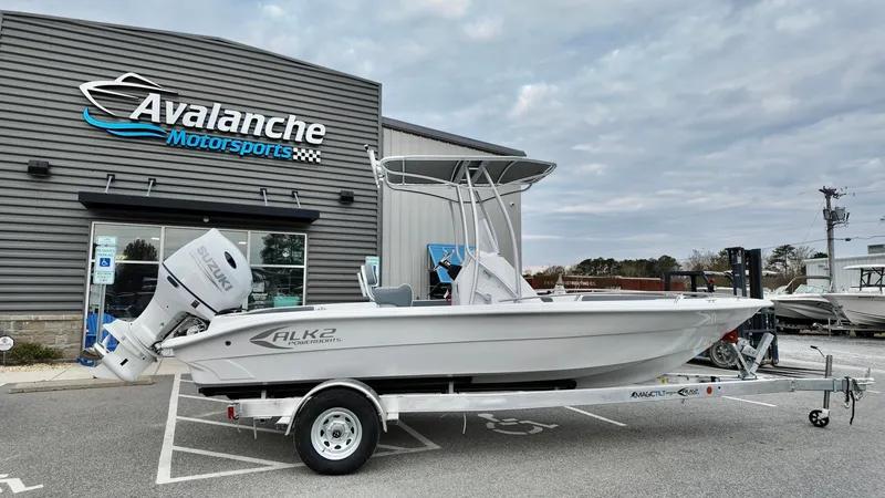 Slide: The Image of 2025 ALK2 Powerboats 22CRX on trailer at Avalanche Motorsports dealership. - 1