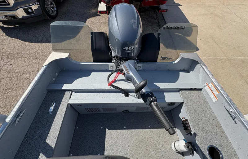 Slide: The Image of 2021 Lund 1600 Fury Tiller boat with 40 HP motor, interior view. - 21