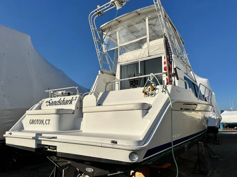 Slide: The Image of 1996 Mainship 40 Sedan Bridge boat named "Sandshark 2" in Groton, CT. - 35