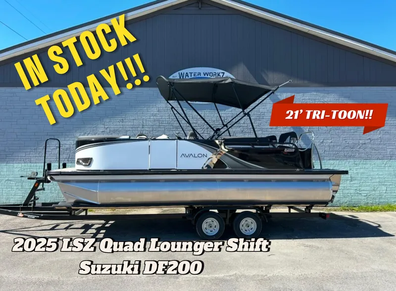 The Image of 2025 Avalon LSZ 2185 Quad Lounger Shift pontoon boat in stock, 21' tri-toon. - 1