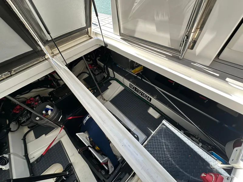 Slide: The Image of 2022 Formula 380 Super Sport Crossover engine compartment, showcasing interior details and equipment. - 41