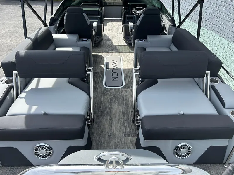 Slide: The Image of 2025 Avalon 2585 Catalina Quad Lounger with sleek seating and modern design. - 8