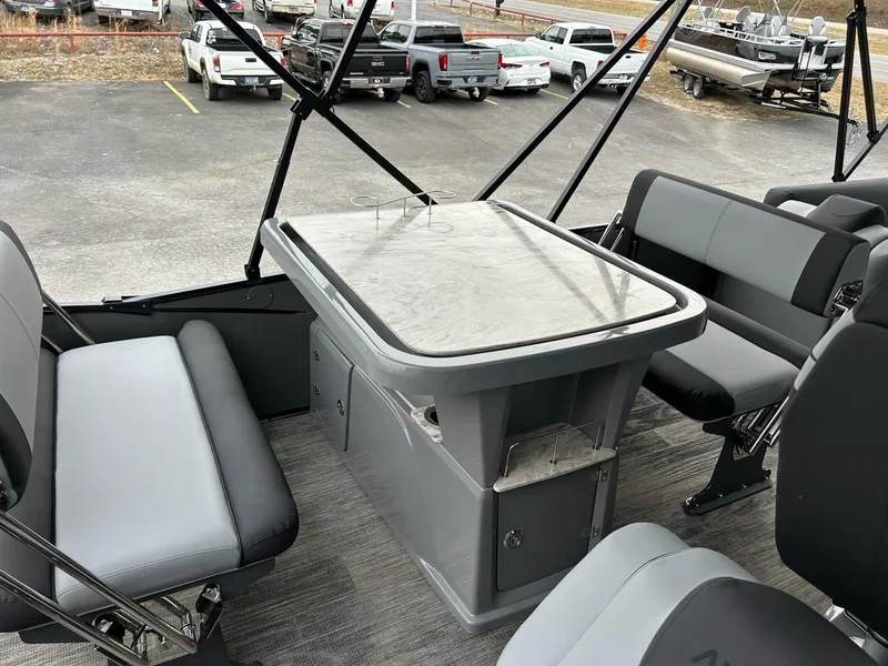 Slide: The Image of 2025 Avalon 2585 Catalina Entertainer interior with sleek seating and modern design elements. - 13