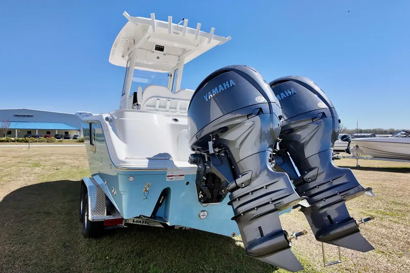 Slide: The Image of 2026 Sea Fox 268 Commander boat with dual Yamaha outboard engines on display. - 22