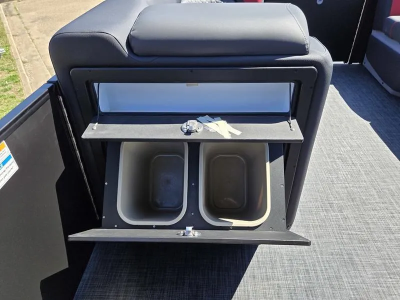 Slide: The Image of Interior storage compartment of 2025 Godfrey Sweetwater 2286 SFLC pontoon boat. - 7