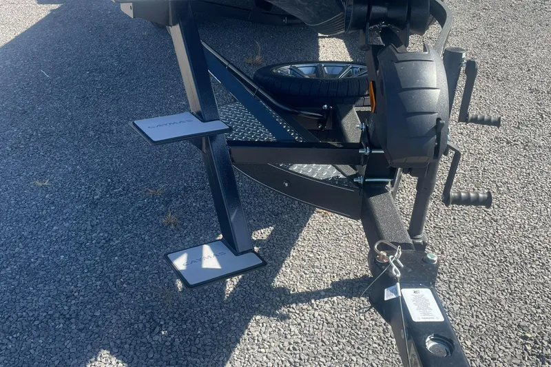Slide: The Image of Trailer hitch and winch of 2025 Caymas CX 20 PRO on gravel surface. - 5