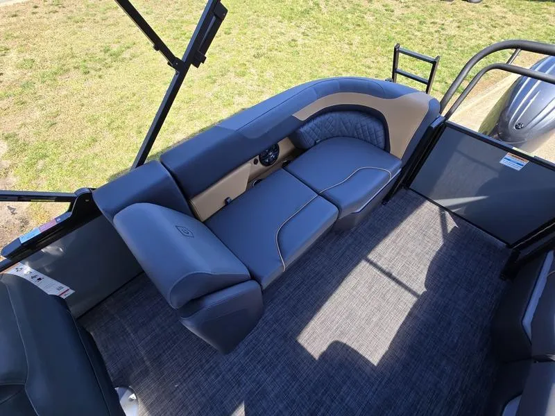 Slide: The Image of Interior of 2025 Godfrey Sweetwater 2286 SB pontoon boat with plush seating. - 16