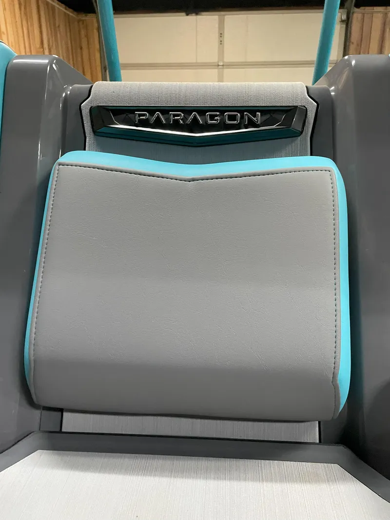 Slide: The Image of 2024 Nautique Super Air Nautique G23 Paragon seat with sleek gray and teal design. - 9
