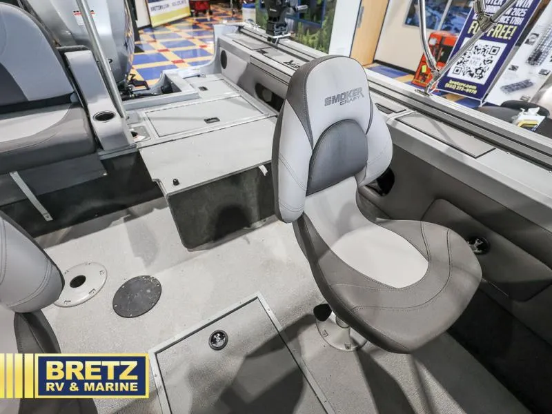 Slide: The Image of Interior of 2020 Pro Angler XL 182 XL boat with seating and storage compartments. - 17
