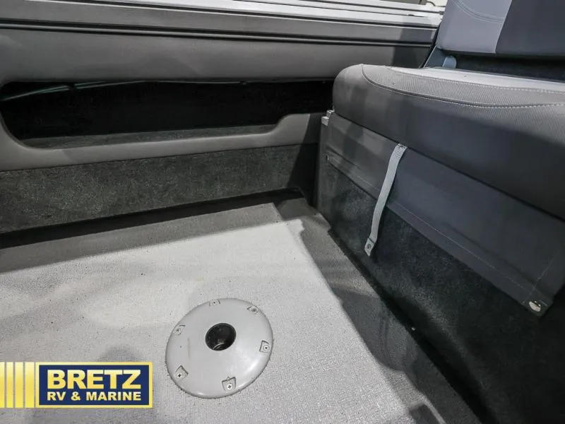 Slide: The Image of Interior of 2020 Pro Angler XL 182 XL boat, featuring seating and floor details. - 23
