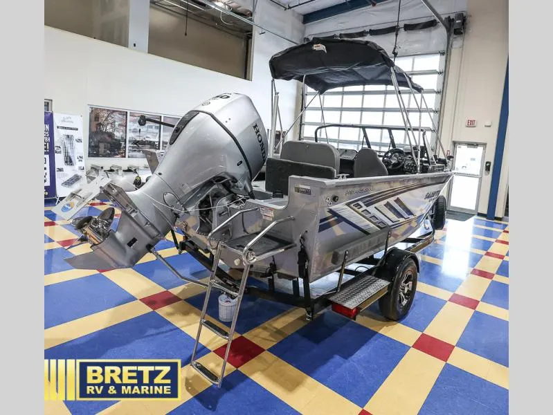 Slide: The Image of 2020 Pro Angler XL 182 XL boat with Honda outboard motor in showroom. - 7