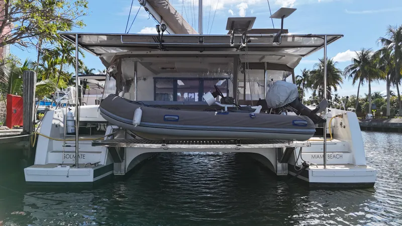 Slide: The Image of 2018 Fountaine Pajot Saona 47 catamaran docked in Miami Beach marina. - 13