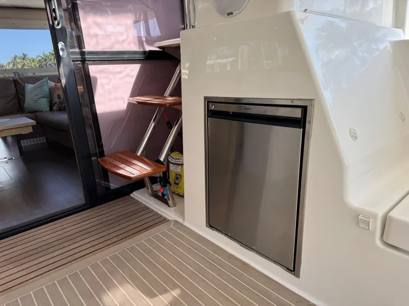 Slide: The Image of Interior of 2018 Fountaine Pajot Saona 47 yacht with modern design and compact fridge. - 45