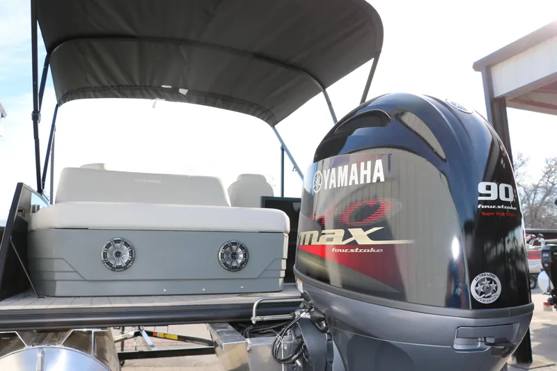 Slide: The Image of 2025 Sylvan 820 CLZ DH Premium Pontoon with Yamaha 90 horsepower engine. - 32