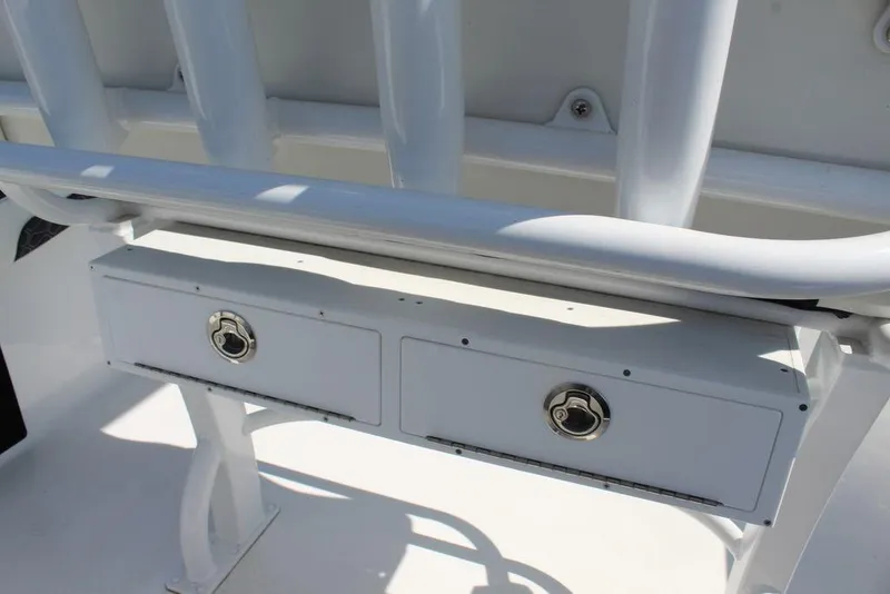 Slide: The Image of Storage compartments on a 2025 Tidewater 210 LXF boat, featuring sleek design and functionality. - 25