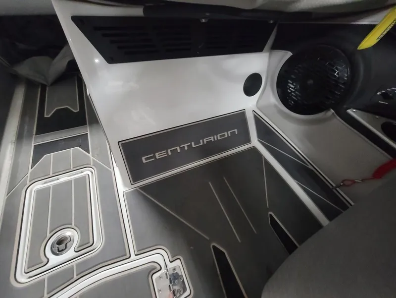 Slide: The Image of Interior of 2021 Centurion Ri245 boat, featuring sleek design and branding. - 18