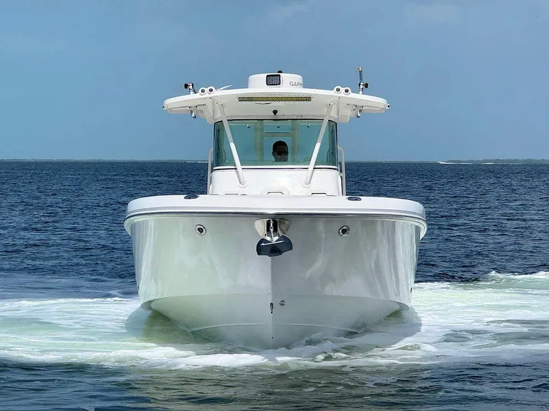 Slide: The Image of Everglades 350 CC boat cruising on open water, 2010 model. - 1
