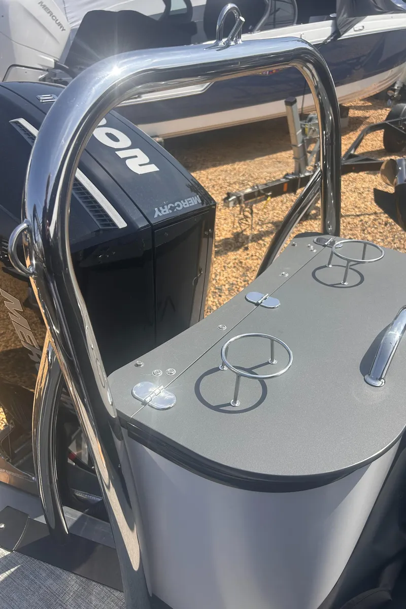 Slide: The Image of 2025 Avalon 2385 LSZ boat with sleek design and modern features. - 15